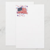 アメリカ国旗と花火 便箋 (正面/裏面)