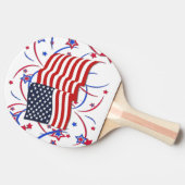 アメリカ国旗と花火 卓球ラケット (横)