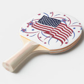 アメリカ国旗と花火 卓球ラケット (正面アングル)