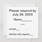 アメリカ国旗と花火 招待状 (裏面)