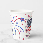 アメリカ国旗と花火 紙コップ (正面)