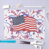 アメリカ国旗と花火 薄葉紙 (クラフト)