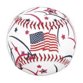アメリカ国旗と花火 野球ボール
