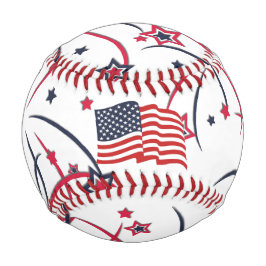 アメリカ国旗と花火 野球ボール