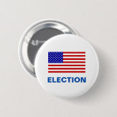 アメリカ国旗と選挙のテキスト 缶バッジ (正面&裏面)