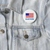 アメリカ国旗と選挙テキスト 缶バッジ (インサイチュ)