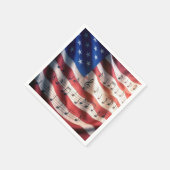 アメリカ国旗と音符 スタンダードカクテルナプキン (角)