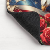 アメリカ国旗と鷲の愛国デザイン マウスパッド (コーナー)