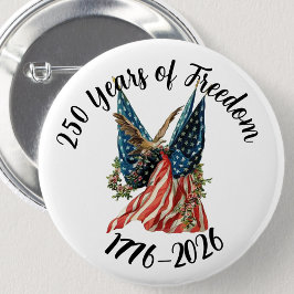 アメリカ国旗と鷲の愛国主義USA250周年 缶バッジ