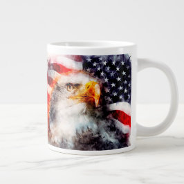 アメリカ国旗と鷲 ジャンボコーヒーマグカップ