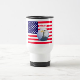 アメリカ国旗と鷲 トラベルマグ