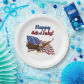 アメリカ国旗と鷲 7月4日 ペーパープレート (パーティー)