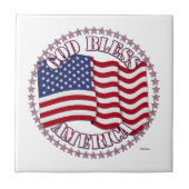 アメリカ国旗と50星でアメリカを祝福 タイル (正面)