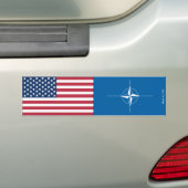 アメリカ国旗とNATO国旗 バンパーステッカー (車上)