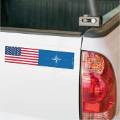 アメリカ国旗とNATO国旗 バンパーステッカー (トラック上)
