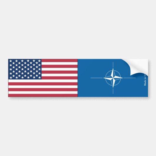 アメリカ国旗とNATO国旗 バンパーステッカー (正面)