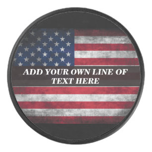 アメリカ国旗にテキストを追加する アイスホッケーパック