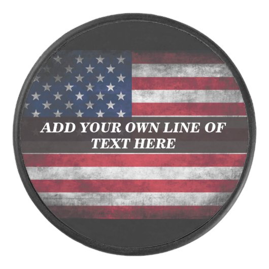 アメリカ国旗にテキストを追加する アイスホッケーパック (正面)