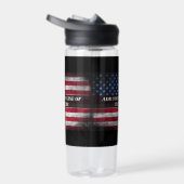 アメリカ国旗にテキストを追加する ウォーターボトル (右面)