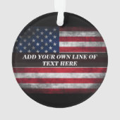 アメリカ国旗にテキストを追加する オーナメント (裏面)