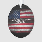 アメリカ国旗にテキストを追加する オーナメント (正面)