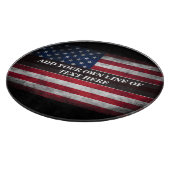 アメリカ国旗にテキストを追加する カッティングボード (角)