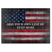 アメリカ国旗にテキストを追加する カッティングボード (正面)