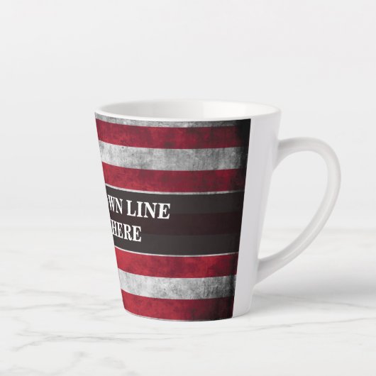 アメリカ国旗にテキストを追加する カフェラテマグ (右)