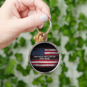 アメリカ国旗にテキストを追加する キーホルダー (手)