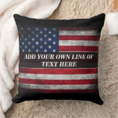 アメリカ国旗にテキストを追加する クッション (ブランケット)