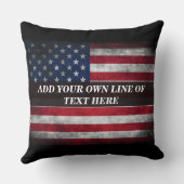 アメリカ国旗にテキストを追加する クッション (裏面)