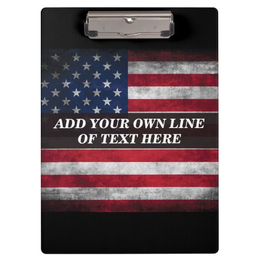 アメリカ国旗にテキストを追加する クリップボード (正面)