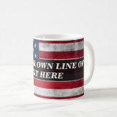 アメリカ国旗にテキストを追加する コーヒーマグカップ (正面右)