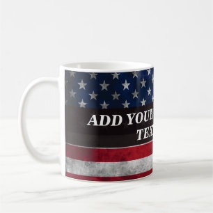 アメリカ国旗にテキストを追加する コーヒーマグカップ