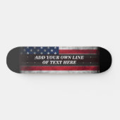 アメリカ国旗にテキストを追加する スケートボード (横)