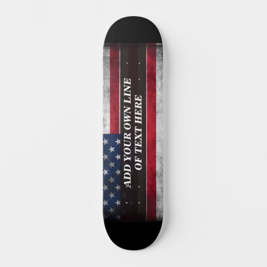 アメリカ国旗にテキストを追加する スケートボード (正面)