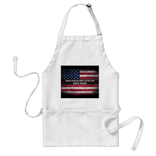 アメリカ国旗にテキストを追加する スタンダードエプロン (正面)