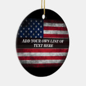 アメリカ国旗にテキストを追加する セラミックオーナメント (右)