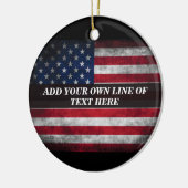 アメリカ国旗にテキストを追加する セラミックオーナメント (左)