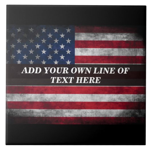 アメリカ国旗にテキストを追加する タイル (正面)