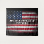 アメリカ国旗にテキストを追加する タペストリー (正面(横))
