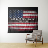 アメリカ国旗にテキストを追加する タペストリー (インサイチュ(横))