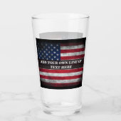 アメリカ国旗にテキストを追加する タンブラーグラス (裏面)