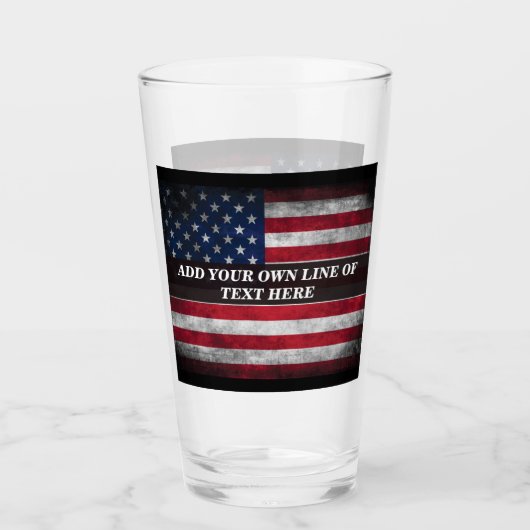 アメリカ国旗にテキストを追加する タンブラーグラス (正面)