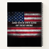 アメリカ国旗にテキストを追加する ノートブック (裏面)