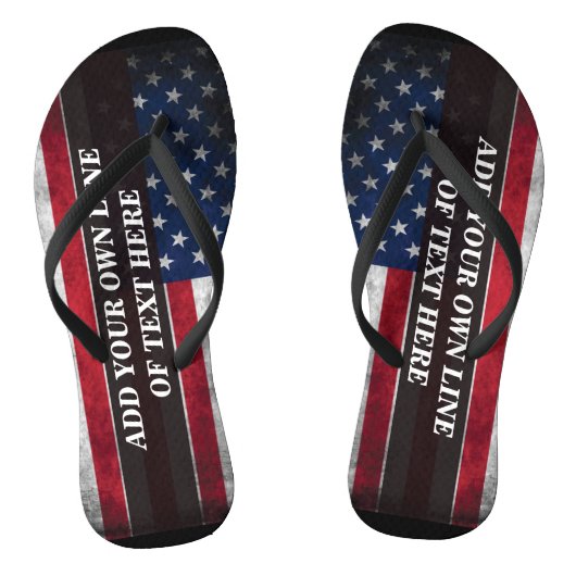 アメリカ国旗にテキストを追加する ビーチサンダル (ソール)