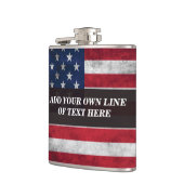 アメリカ国旗にテキストを追加する フラスク (左)