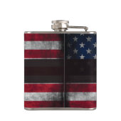 アメリカ国旗にテキストを追加する フラスク (裏面)