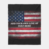 アメリカ国旗にテキストを追加する フリースブランケット (正面)