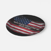 アメリカ国旗にテキストを追加する ペーパープレート (アングル)